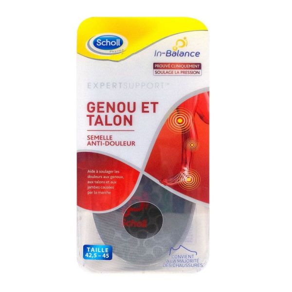 Scholl Semelle Anti-Douleur Genou et Talon Taille 42.5-45