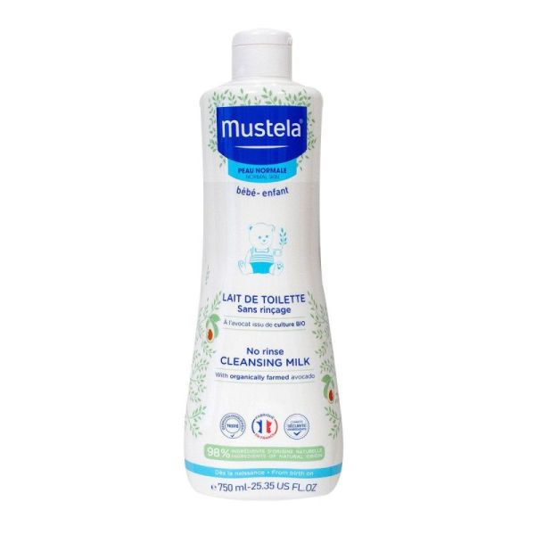 Mustela Lait Toilette 750 mL Sans Rincage