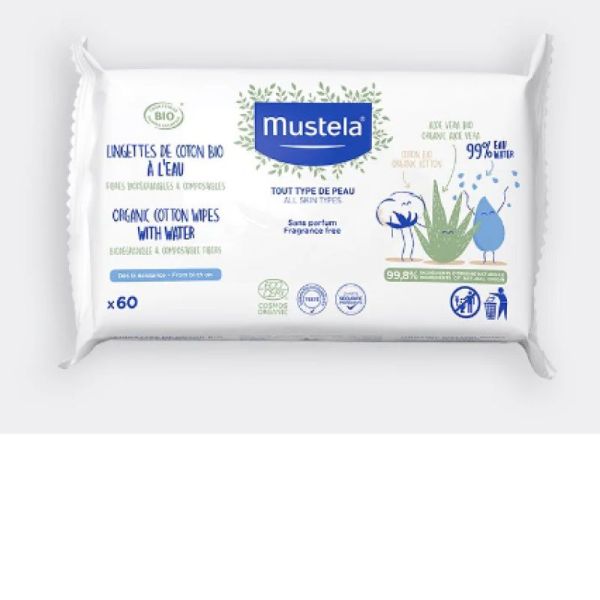 Mustela Lingettes A L'Eau Bio X60