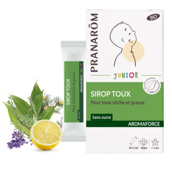 Pranarom Aromaforce Junio Sirop Stick Toux 20X5mL