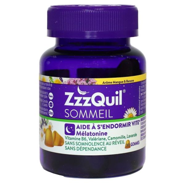 ZzzQuil Sommeil  Mangue Banane Boite 30 Gommes