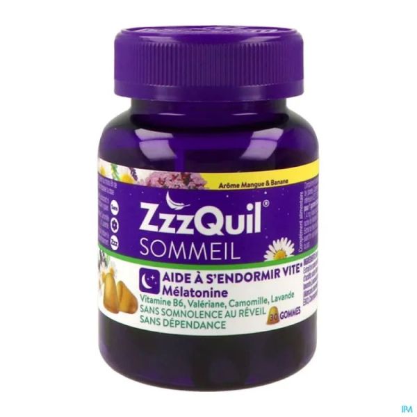 ZzzQuil Sommeil  Mangue Banane Boite 30 Gommes