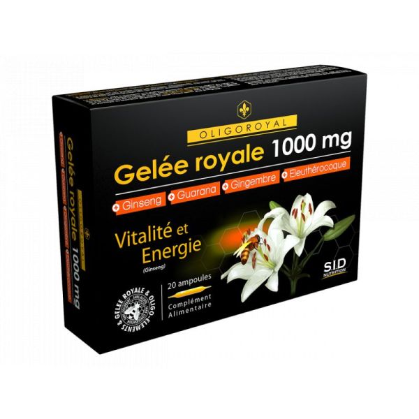 Sidn Oligoroyal Gelée Royale Ginseng Guarana Gingembre Eleuthérocoque 20 Ampoules