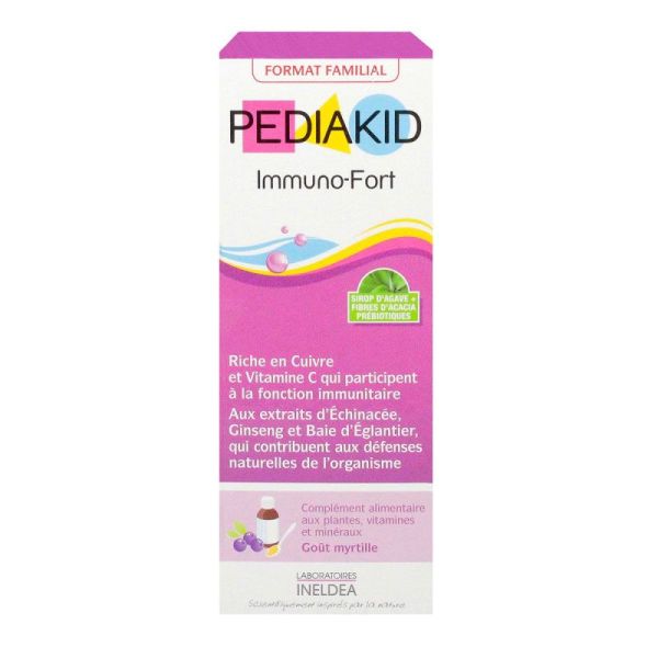 Pediakid Immuno-Fort Goût Myrtille Flacon de 125mL