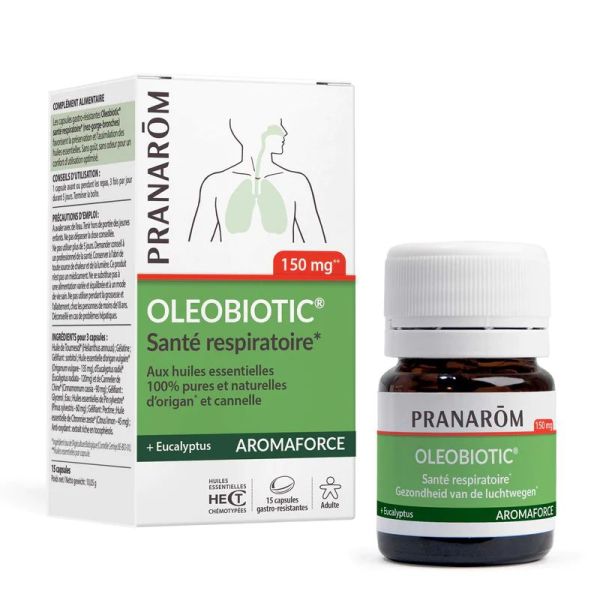 Pranarom Aromaforce Oleobiotic Santé Respiratoire 15 Capsules gastro-résistantes